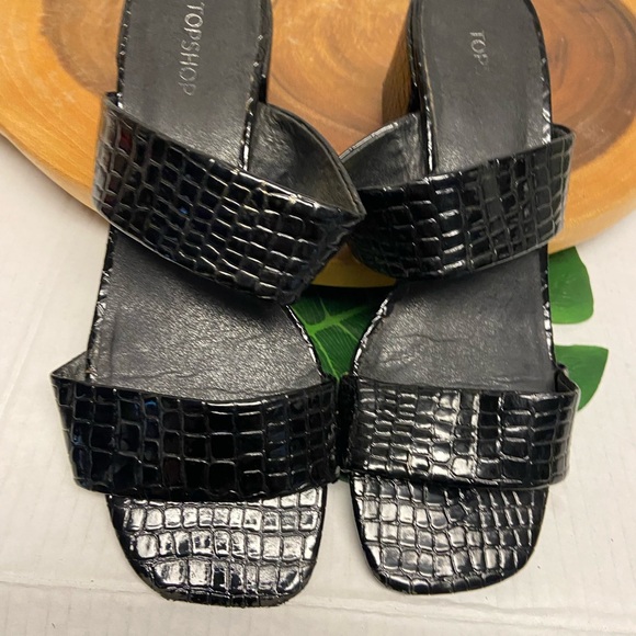 Top Shop faux Reptile Block Heels - Picture 2 of 9